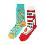 Sokken - Friet Ketchup Print - Geel Bruin Groen - Katoen -, Kleding | Dames, Nieuw