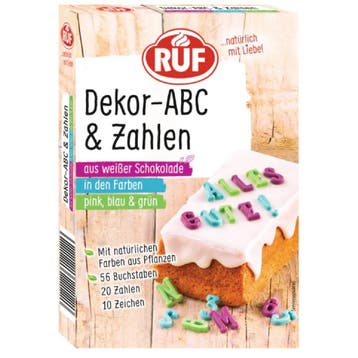 RUF Chocoladedecoratie Letters & Cijfers 32g, Verzenden, Nieuw