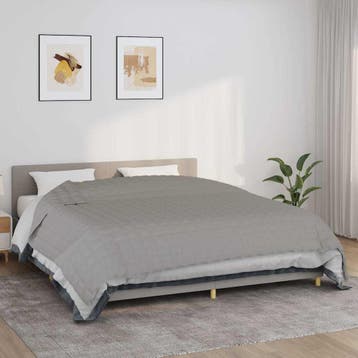 vidaXL Verzwaringsdeken 220x260 cm 11 kg stof grijs, Verzenden, Nieuw, Grijs