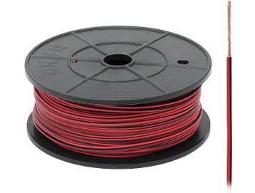 FLRY -B kabel - 1x 0,75mm - Rood/zwart - Rol 100 meter, Ophalen of Verzenden, Nieuw