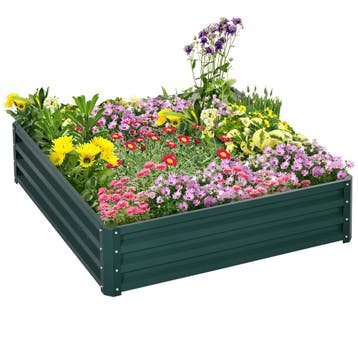 Verhoogd Bloembed Van Staal 120x120x30cm Voor Tuin Terras Ba, Tuin en Terras, Verzenden
