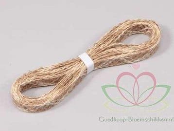 Jute band Naturel gemeleerd donkerder 350 cm, Ophalen of Verzenden, Nieuw