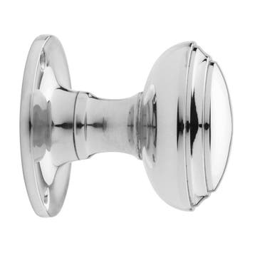 Draaibare ronde deurknop 55mm in glanzend nikkel - voor b..., Ophalen of Verzenden, Nieuw, Koper of Messing, Overige typen