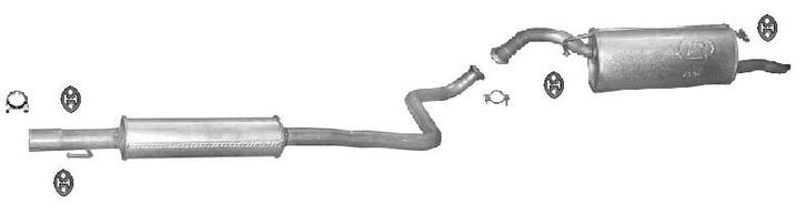 Complete uitlaat Einddemper + Middendemper Toyota Yaris Vers, Auto-onderdelen, Uitlaatsystemen, Nieuw, Verzenden