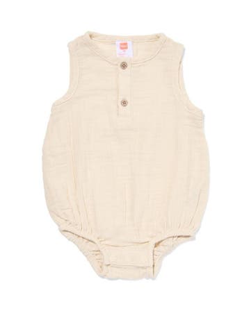 HEMA Newborn romper mousseline ecru laag geprijsd, Verzenden, Nieuw