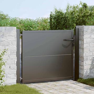 vidaXL Tuinpoort 110 x 105 cm Gepoedercoat staal Zwart, Verzenden, Nieuw