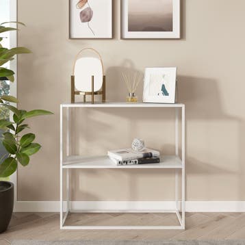 Consoletafel Strömstad haltafel met 1 plank 80x80x26 cm wit, Huis en Inrichting, Tafels | Sidetables, Verzenden, Nieuw