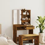 vidaXL Kaptafel met spiegel 74,5x40x141 cm gerookt, Huis en Inrichting, Tafels | Salontafels, 50 tot 100 cm, Verzenden, Nieuw