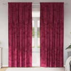 vidaXL Velvet Gordijnen 2 pcs Wijnrood 245 x 140 cm Fluweel, Verzenden, Nieuw, Rood