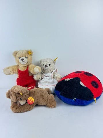 Steiff - Speelgoed Lot of 4 x Vintage Steiff Plush Toys