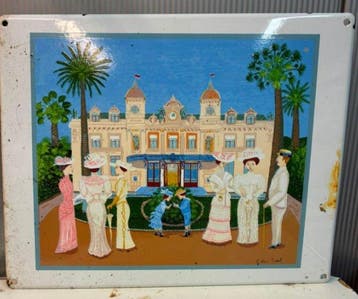 Emaille wandplaat – Casino de Monte-Carlo – gesigneerd G.