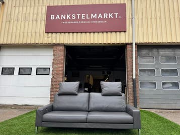 FSM Clarus bank design bankstel grijs leer 2,5 zetel De Sede, Zo goed als nieuw, Rechte bank, Leer, Design