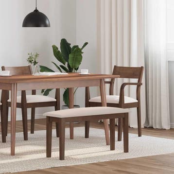 vidaXL Bank 90 cm massief hout rubber bruin, Verzenden, Nieuw