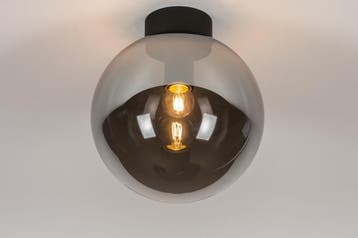 Rietveld Plafondlampen - Zwart, Grijs - Glas, Metaal, Verzenden, Nieuw