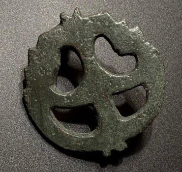 Oud-Romeins Brons Vroege christelijke opengewerkte speld met