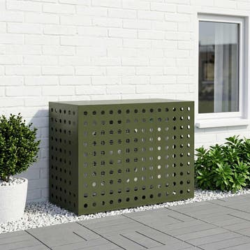 vidaXL Airconditioner hoes Olijfgroen 110 x 50 x 80 cm Staal, Verzenden, Nieuw