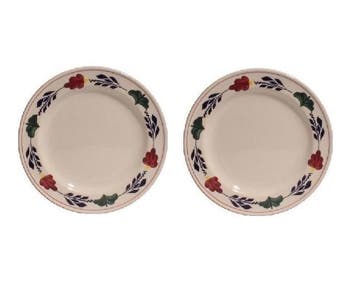 Boerenbont ontbijtborden rond 21cm - set van 2 Stuks, Verzenden, Nieuw, Aardewerk