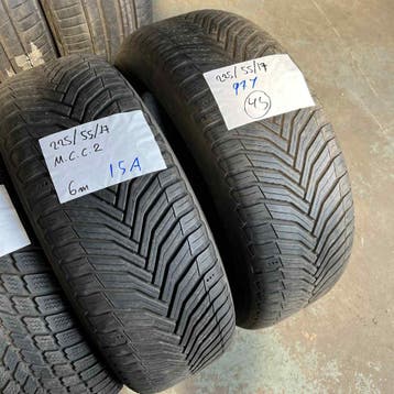 2 x Michelin 225-55-17 Winterbanden 6mm, Gebruikt, 17 inch, Band(en), Personenwagen