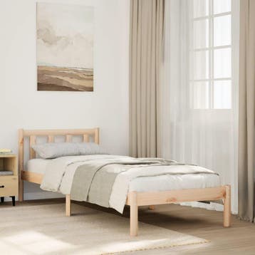 vidaXL Bedframe extra lang zonder matras massief grenenhout, Huis en Inrichting, Slaapkamer | Bedden, Eenpersoons, Bruin, Verzenden