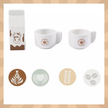Kruzzel Houten koffiemachine met kopjes, capsules en melk..., Ophalen of Verzenden, Nieuw