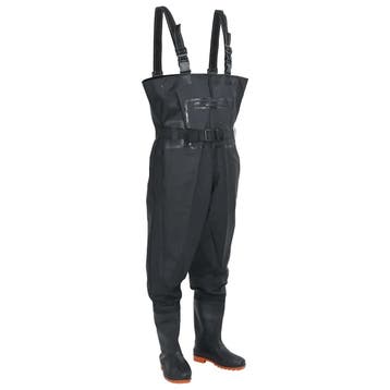 vidaXL Waadpak met laarzen en riem maat 45 zwart, Verzenden, Nieuw