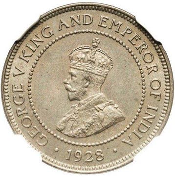 Jamaica. George V. 1/2 Penny 1928 - NGC MS64