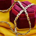 Zilveren fantasieschakel ketting, Sieraden, Tassen en Uiterlijk, Kettingen, Ophalen of Verzenden, Gebruikt, Overige kleuren, Zilver