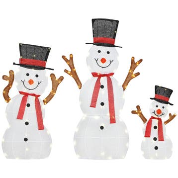 TRUUSK Kerst Sneeuwpop Familie - 3-delige Buitendecoratie -, Verzenden, Nieuw