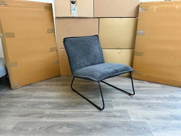 Veiling -  Fauteuil Cas - Design - Lounge - Ribstof - Grijs, Huis en Inrichting, Nieuw