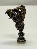Art Nouveau lak zegelstempel – verguld en verzilverd brons –, Antiek en Kunst