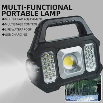 Multifunctionele LED Zaklamp met Solar Opladen & Powerbank F, Verzenden, Nieuw