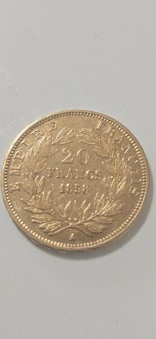 Frankrijk. Napoléon III. 20 Francs 1858-A, Paris