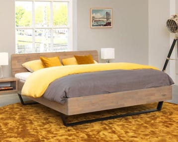 Oak & Steel Rubin Massief Houten Bed - 180 x 200, Nieuw