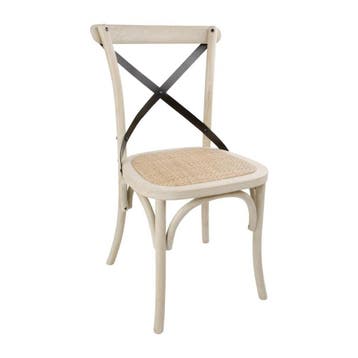 Bolero houten stoel met gekruiste rugleuning ecru (2 stuks), Verzenden, Nieuw in verpakking