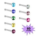 Fako Bijoux - Neuspiercing - Staafje Kristal - 3.0mm -, Sieraden, Tassen en Uiterlijk, Piercings, Verzenden, Nieuw