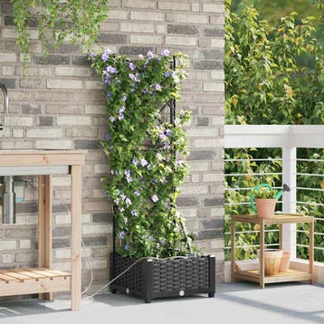 vidaXL Plantenbak Zwart 40 x 40 x 126 cm PP, Tuin en Terras, Bloembakken en Plantenbakken, Verzenden, Nieuw, Minder dan 60 cm