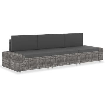 vidaXL Driezitsbank sectioneel poly rattan grijs, Verzenden, Nieuw