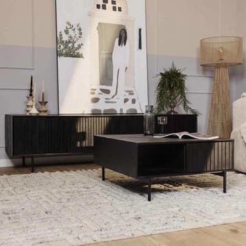 Salontafel Madison Black | 80 cm | Vierkant | Starfurn, Ophalen of Verzenden, Nieuw