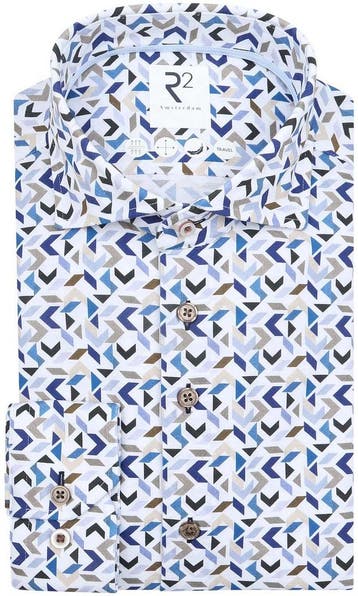R2 Overhemd Sorona Print Multicolour maat 41 Heren, Verzenden, Nieuw, R2 Amsterdam