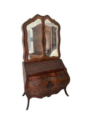 Secretaire - Walnoot - Trumeau in rococostijl