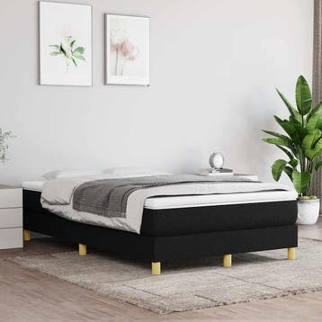 vidaXL Boxspring bed 120x200 cm stof zwart, Verzenden, Zwart, Nieuw, Twijfelaar