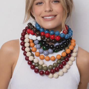 Handgemaakte Retro Acryl Ketting met Grote Kleurrijke Kralen, Verzenden, Nieuw