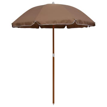 vidaXL Parasol met stalen paal 180 cm taupe, Verzenden, Nieuw, 1 tot 2 meter