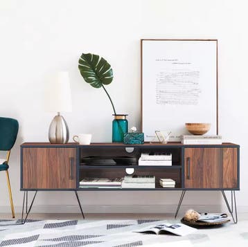 Nieuw Design TV-Meubel – Retro Stijl met Walnoot Lowboard, Huis en Inrichting, Kasten | Televisiemeubels, Verzenden, Nieuw