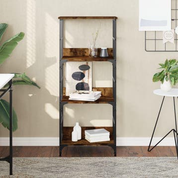 vidaXL Boekenrek 50x33x117,5 cm bewerkt hout gerookt, Verzenden, 100 tot 150 cm, Nieuw, 50 tot 100 cm