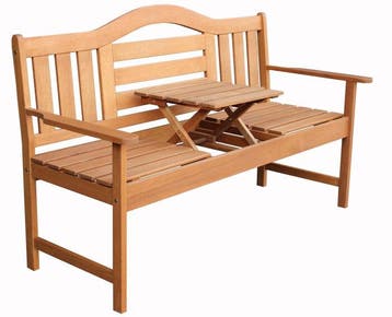 Tuinbank Nevada met verstelbaar tafeltje 150 cm - Naturel, Ophalen of Verzenden, Nieuw