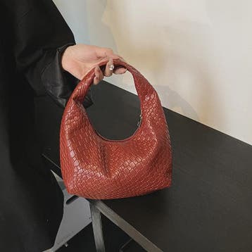 Dames Hobo Schoudertas van Zacht PU Leer - Woven Embossed De, Sieraden, Tassen en Uiterlijk, Tassen | Damestassen, Verzenden, Nieuw