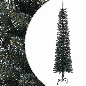 vidaXL Kunstkerstboom met standaard smal 240 cm PVC groen, Diversen, Verzenden, Nieuw