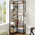 Industriële Hoekboekenkast 6 Lagen – L-vormige Kast 185 cm, Verzenden, Nieuw