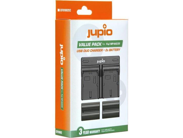 Jupio NP-W235 - USB Dual Charger - 2x 2300mAh Accus (2, Audio, Tv en Foto, Accu's en Batterijen, Nieuw, Verzenden